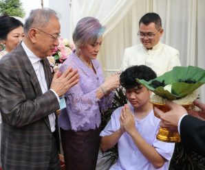 ดร.อมร-พลต.ท.มนตรี นำสมาชิกชมรมนักธุรกิจโชคดี ร่วมพิธีอุปสมบท บุตรชาย”ชองทอง-อำไพ ซิ”